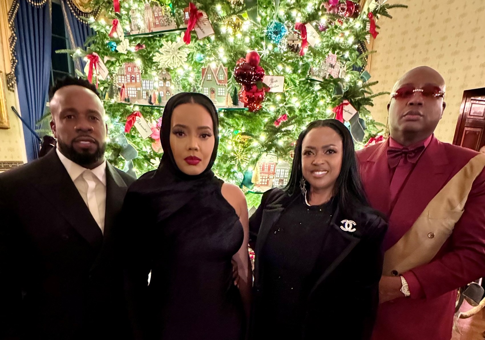 Yo Gotti, Angela Simmons, E-40, and Wife Tracey Stevens Attend White House Holiday Party